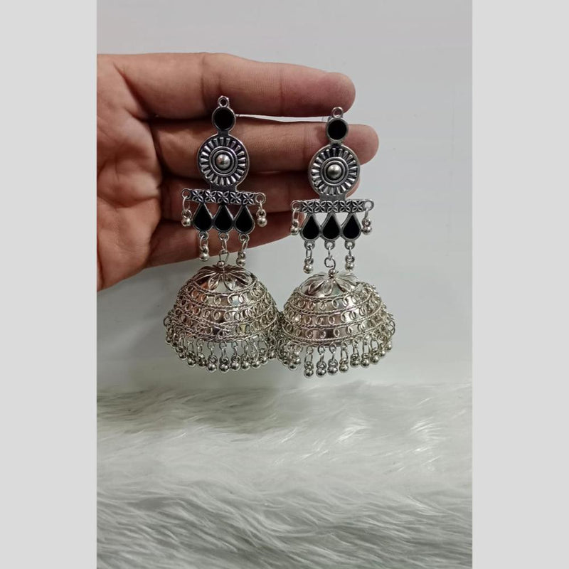 Pooja Bangles Oxidised Plated Jhumki Earrings