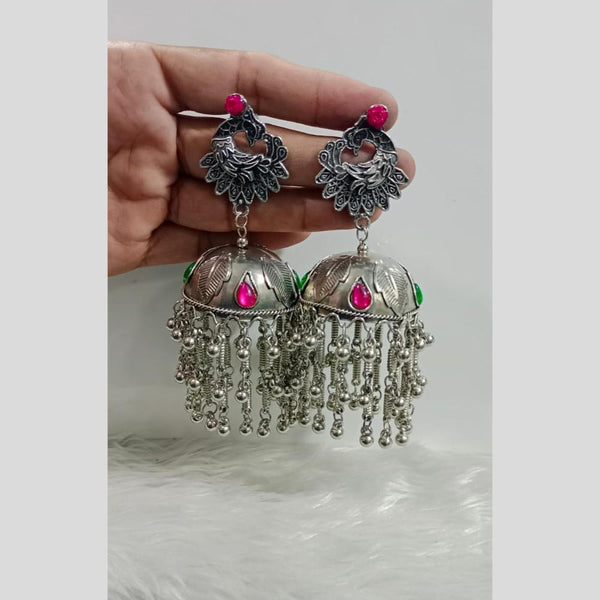 Pooja Bangles Oxidised Plated Jhumki Earrings