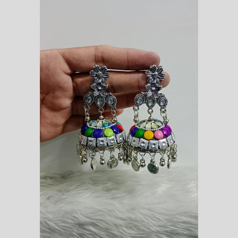 Pooja Bangles Oxidised Plated Jhumki Earrings