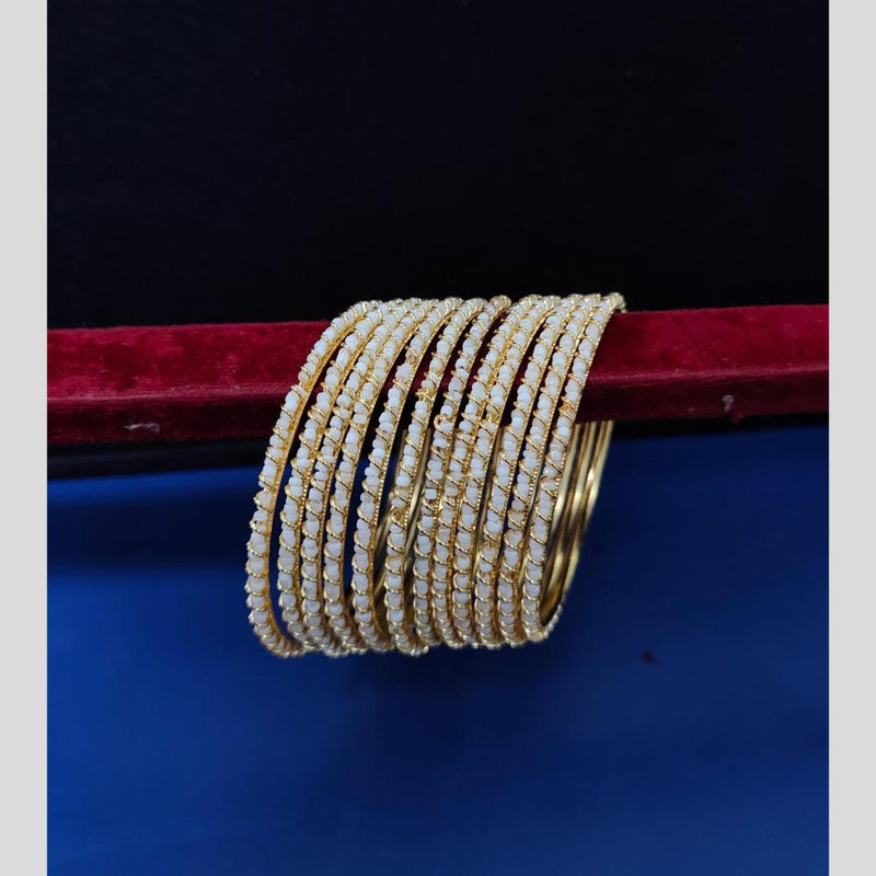 Pooja Bangles Gold Plated Pearls bangle Set