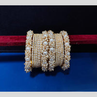 Pooja Bangles Gold Plated Pearls Bangle  Set