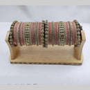 Pooja Bangles Gold Plated Crystal And Austrian Stone Pearls Bangles Set