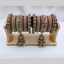 Pooja Bangles Gold Plated Crystal And Austrian Stone Pearls Bangles Set