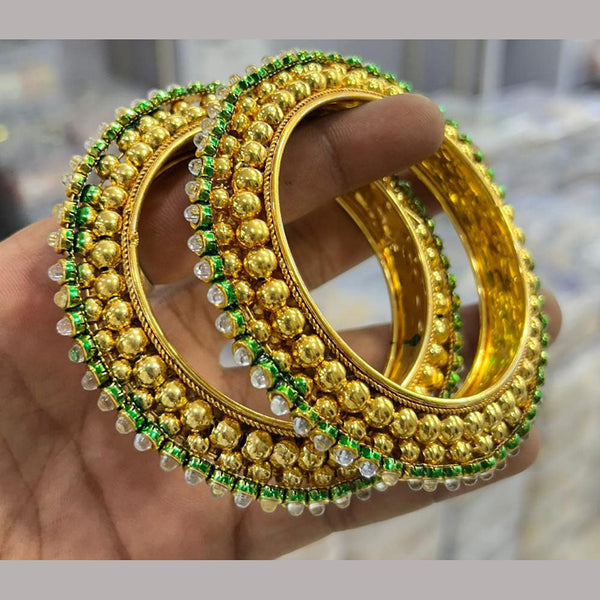 Pooja Bangles Gold Plated Kundan Stone Bangles Set