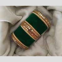 Pooja Bangles Gold Plated Mirror And Velvet Bangles Set