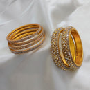 Pooja Bangles Gold Plated Austrian Stone Bangles Set