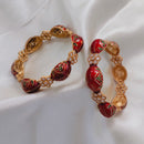 Pooja Bangles Gold Plated Pota Stone And Meenakari Bangles Set