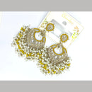 Pooja Bangles Gold Plated Kundan Stone And Pearl Dangler Earrings