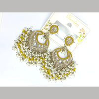 Pooja Bangles Gold Plated Kundan Stone And Pearl Dangler Earrings