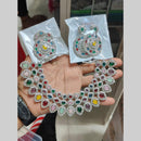 Pooja Bangles Silver Plated Austrian Stone Necklace Set