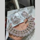 Pooja Bangles Silver Plated Austrian Stone Necklace Set