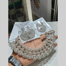 Pooja Bangles Silver Plated Austrian Stone Necklace Set