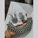 Pooja Bangles Silver Plated Austrian Stone Necklace Set