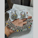 Pooja Bangles Silver Plated Austrian Stone Necklace Set