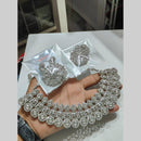 Pooja Bangles Silver Plated Austrian Stone Necklace Set