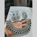 Pooja Bangles Silver Plated Austrian Stone Necklace Set