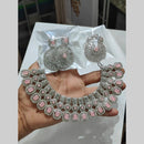 Pooja Bangles Silver Plated Austrian Stone Necklace Set