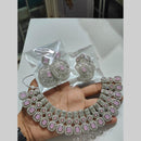 Pooja Bangles Silver Plated Austrian Stone Necklace Set