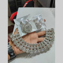 Pooja Bangles Silver Plated Austrian Stone Necklace Set