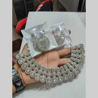 Pooja Bangles Silver Plated Austrian Stone Necklace Set