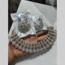 Pooja Bangles Silver Plated Austrian Stone Necklace Set