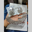 Pooja Bangles Silver Plated Austrian Stone Necklace Set