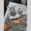 Pooja Bangles Silver Plated Austrian Stone Necklace Set