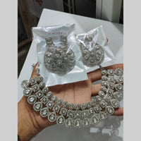 Pooja Bangles Silver Plated Austrian Stone Necklace Set