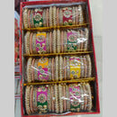 Pooja Bangles Gold Plated Austrain Stone And Pearls Acrylic Bangles Set