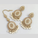 Pooja Bangles Gold Plated Crystal  And Beads Designer Earrings with Maangtikka Set