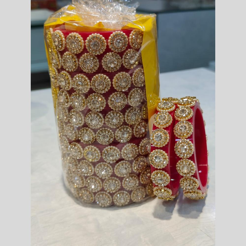 Pooja Bangles Gold Plated Dazzling Austrian Stone Bangles Set