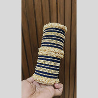 Pooja Bangles Delicate Gold Plated Pearl Work Bangles Set