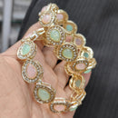 Pooja Bangles Gold Plated Pota Stone Bangle Set