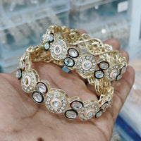 Pooja Bangles Gold Plated Kundan Bangle Set