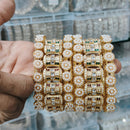 Pooja Bangles Gold Plated Pota And Pearl Bangle Set