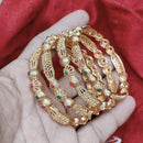 Pooja Bangles Gold Plated Pota Stone Bangles Set