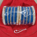 Pooja Bangles Gold Plated Pearl And Velvet Bangles Set