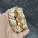 Pooja Bangles Gold Plated Kundan Stone And Meenakari Bangles Set