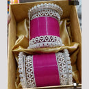 Pooja Bangles Silver Plated Austrian Acrylic Bangles Set
