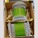 Pooja Bangles Silver Plated Austrian Acrylic Bangles Set