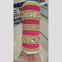 Pooja Bangles Gold Plated Kundan And Austrian Bangles Set