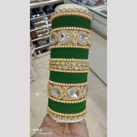 Pooja Bangles Gold Plated Kundan And Austrian Bangles Set
