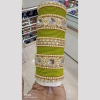 Pooja Bangles Gold Plated Kundan And Austrian Bangles Set