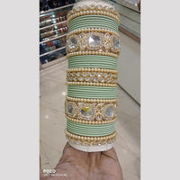 Pooja Bangles Gold Plated Kundan And Austrian Bangles Set