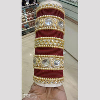 Pooja Bangles Gold Plated Kundan And Austrian Bangles Set