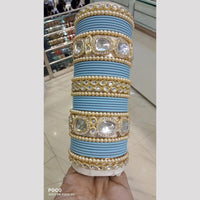 Pooja Bangles Gold Plated Kundan And Austrian Bangles Set