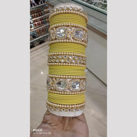 Pooja Bangles Gold Plated Kundan And Austrian Bangles Set