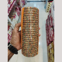 Pooja Bangles Gold Plated Austrian Stone And Mirror Bangles Set