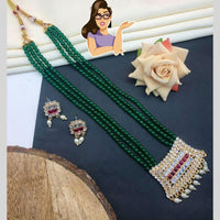 Pooja Bangles Pota Stone & Pearl Long Necklace Set