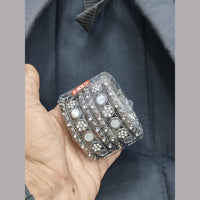 Pooja Bangles Rhodium Plated and Austrian Stone Bangle Set